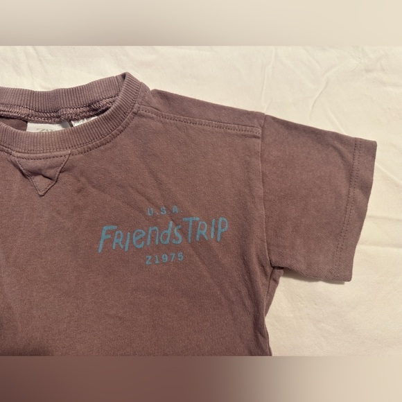 Zara Baby Vintage Inspired Purple T-shirt Friends trip Size 12- 18 months - Picture 3 of 5